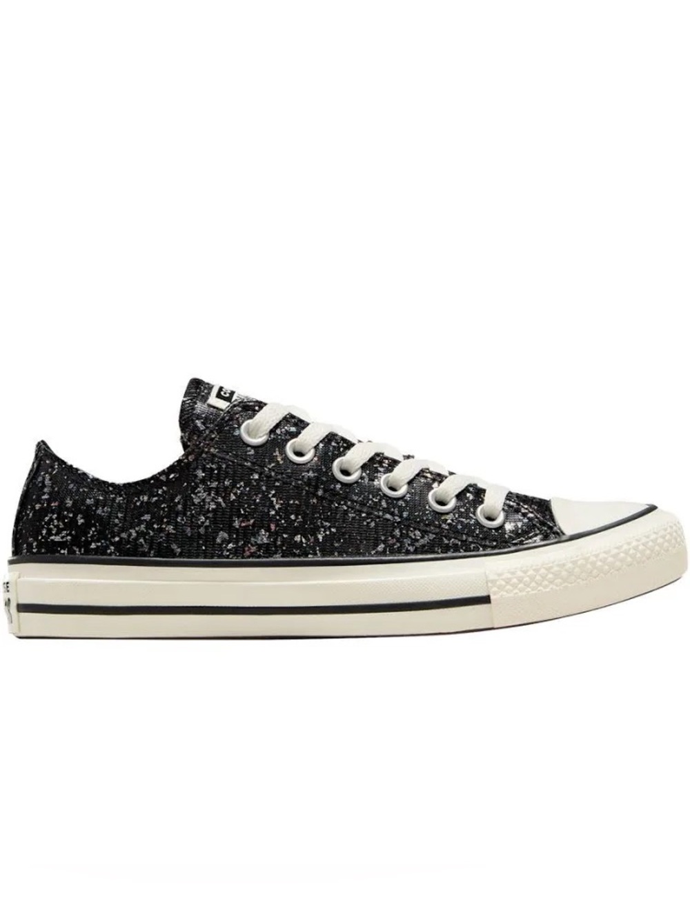 Converse | Women’s Black Chunky Glitter Low Top Lace Up All Star Sneakers Size 8